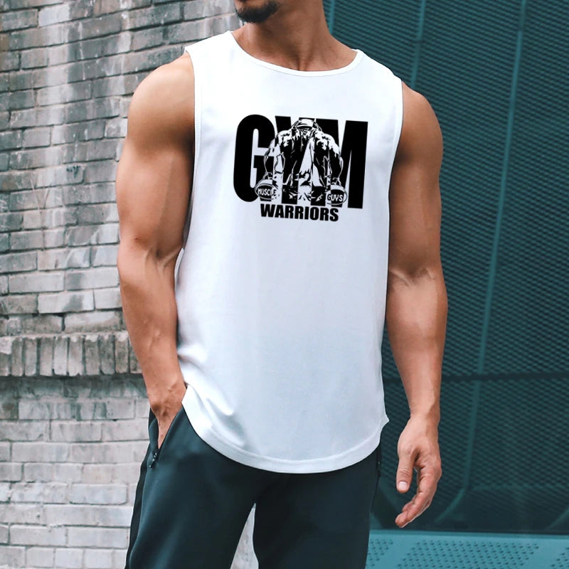 Camiseta sin mangas de malla de verano de secado rápido para gimnasio y fitness para hombre, informal, que absorbe la humedad, para culturismo, para entrenamiento muscular