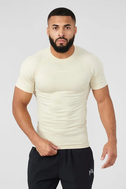 Camiseta deportiva para hombre YOUNGLA, de secado rápido, transpirable, elástica, para fitness, ropa para correr al aire libre