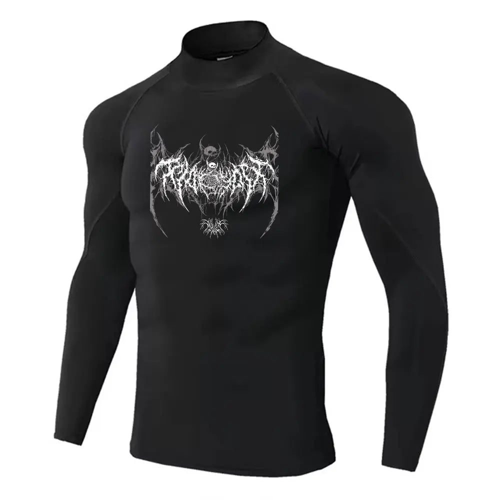 Camiseta de compresión de cuello alto para hombre Y2K, de secado rápido, para gimnasio, fitness, protección contra erupciones, camisetas de cuello alto para musculación, atletismo, verano