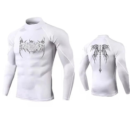 Camiseta de compresión de cuello alto para hombre Y2K, de secado rápido, para gimnasio, fitness, protección contra erupciones, camisetas de cuello alto para musculación, atletismo, verano