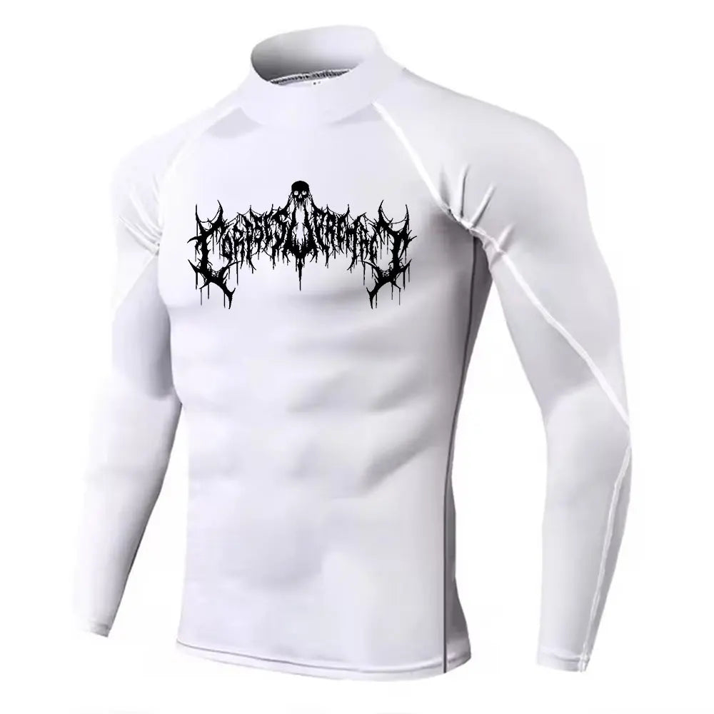 Camiseta de compresión de cuello alto para hombre Y2K, de secado rápido, para gimnasio, fitness, protección contra erupciones, camisetas de cuello alto para musculación, atletismo, verano