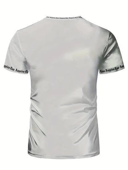 Camiseta deportiva de secado rápido para hombre, superventas, diseño de letras degradadas, elástica, transpirable, para gimnasio, correr, entrenamiento, camisetas de gran tamaño