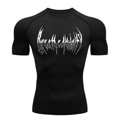 Camiseta deportiva de secado rápido, capa base para correr, entrenamiento en el gimnasio, mono elástico transpirable que absorbe el sudor para hombres