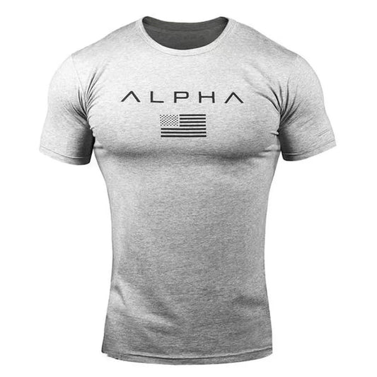 Camiseta vintage del ejército para hombre, camisetas de verano de moda de manga corta con estampado alfa, camiseta de calle transpirable de gran tamaño, ropa para hombre