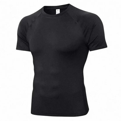 Camiseta de manga corta de verano para hombre, nueva camiseta de compresión para correr, deporte, gimnasio, entrenamiento, ropa informal de alta calidad