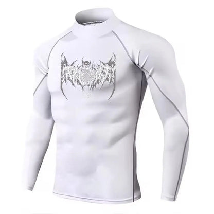 Camiseta de compresión de cuello alto para hombre Y2K, de secado rápido, para gimnasio, fitness, protección contra erupciones, camisetas de cuello alto para musculación, atletismo, verano