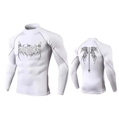 Camiseta de compresión de cuello alto para hombre Y2K, de secado rápido, para gimnasio, fitness, protección contra erupciones, camisetas de cuello alto para musculación, atletismo, verano