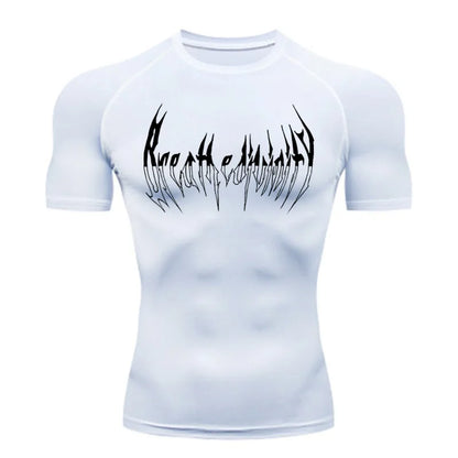 Camiseta deportiva de secado rápido, capa base para correr, entrenamiento en el gimnasio, mono elástico transpirable que absorbe el sudor para hombres