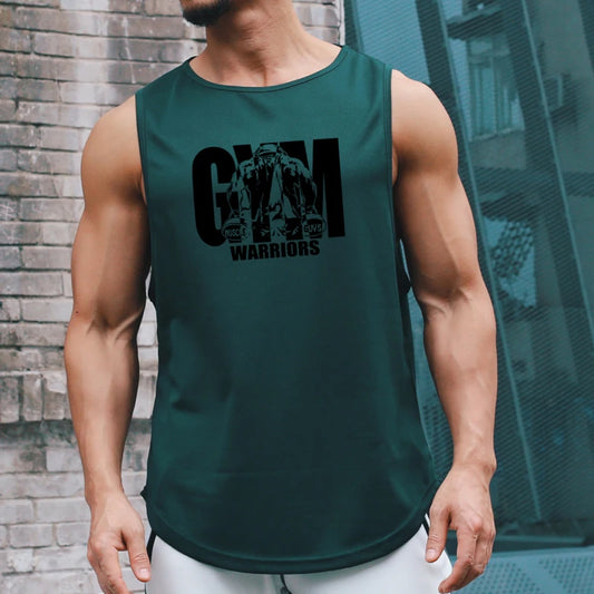 Camiseta sin mangas de malla de verano de secado rápido para gimnasio y fitness para hombre, informal, que absorbe la humedad, para culturismo, para entrenamiento muscular