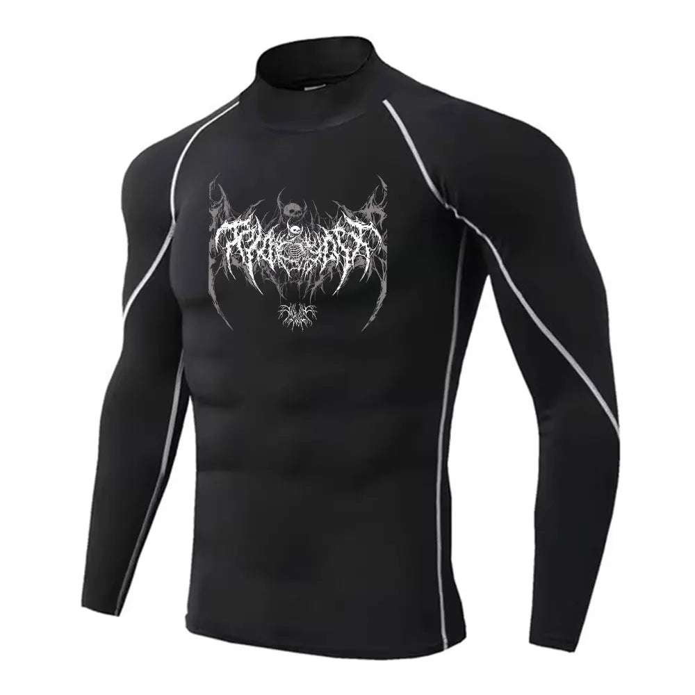 Camiseta de compresión de cuello alto para hombre Y2K, de secado rápido, para gimnasio, fitness, protección contra erupciones, camisetas de cuello alto para musculación, atletismo, verano