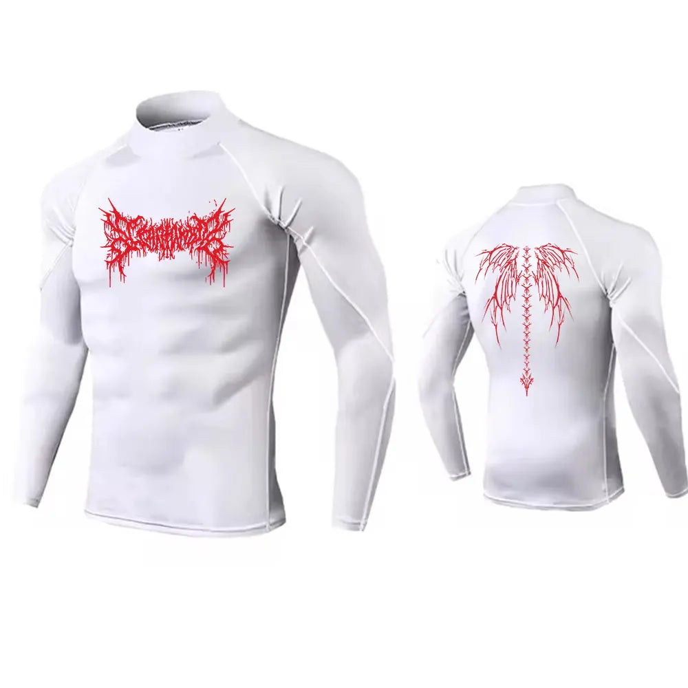 Camiseta de compresión de cuello alto para hombre Y2K, de secado rápido, para gimnasio, fitness, protección contra erupciones, camisetas de cuello alto para musculación, atletismo, verano